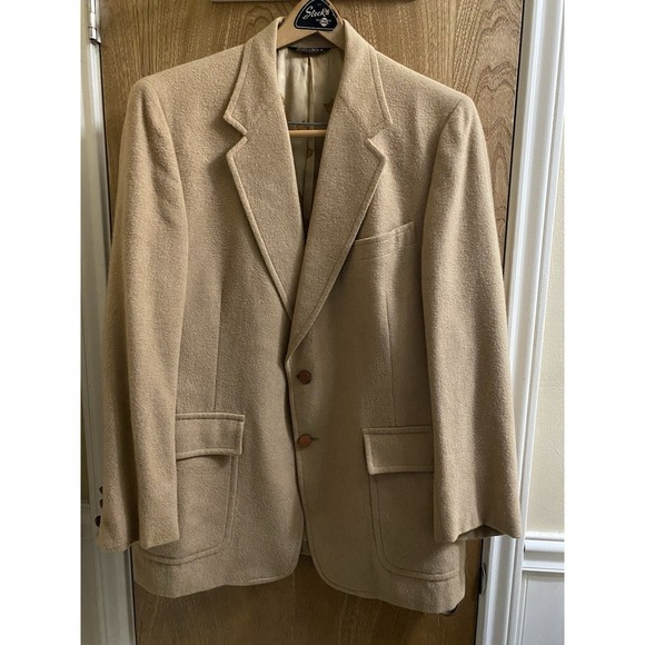 Vintage A Delta Ltd By Mel Burns Tan 100% Camel Hair Sport Coat Blazer 2 Button - Picture 1 of 16